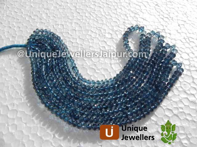 Fine Making London Blue Topaz Faceted Roundelle Beads